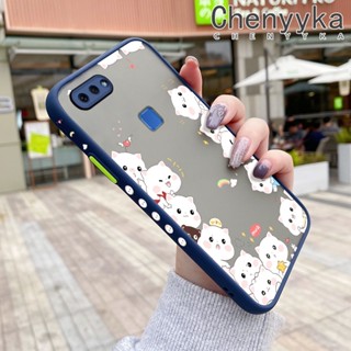 สําหรับ vivo x20 x21 x21i x21 ud เคสการ์ตูนแมวน่ารัก ฝ้าบาง ดีไซน์ใหม่ กันกระแทก เคสโทรศัพท์แข็ง แฟชั่น ขอบซิลิโคน ฝาครอบป้องกัน