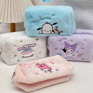 SANRIO กระเป๋าเครื่องเขียน กระเป๋าปากกา ผ้ากํามะหยี่ขนนิ่ม ลาย Mymelody Kuromi Cinnamoroll Pochacco น่ารัก 4 แบบ สําหรับเด็ก [CAN]