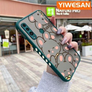 สําหรับ Huawei Y9 Prime 2019 เคสการ์ตูนกระต่ายน่ารัก แฟชั่น ฝ้า เคสโทรศัพท์แข็ง ขอบซิลิโคนนิ่ม เคสกันกระแทก