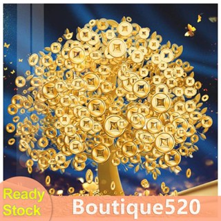 #A [boutique520.th] ชุดภาพวาดปักเพชร ทรงกลม ลายดอกไม้ ผีเสื้อ DIY