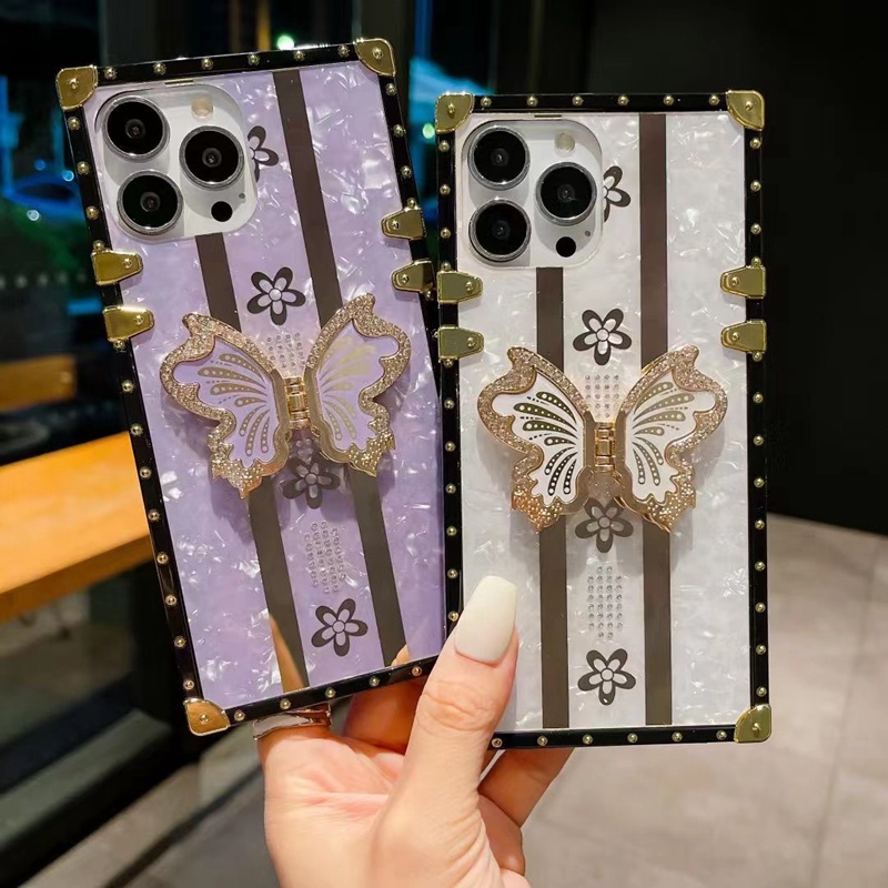 ขาตั้งผีเสื้อผู้ถือสแควร์ขนาดกลับสําหรับ Infinix Note 40 Pro Plus 30 5G 12 VIP G96 G88 2023 11 11s 10 8 7