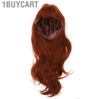 1buycart Reddish Brown Wig  Synthetic Soft Long Wavy Fashionable for Girl Stage Performance