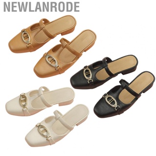 Newlanrode Backless Slippers  Lightweight Fashionable Soft Wrap Toe Flat Half for Outdoor