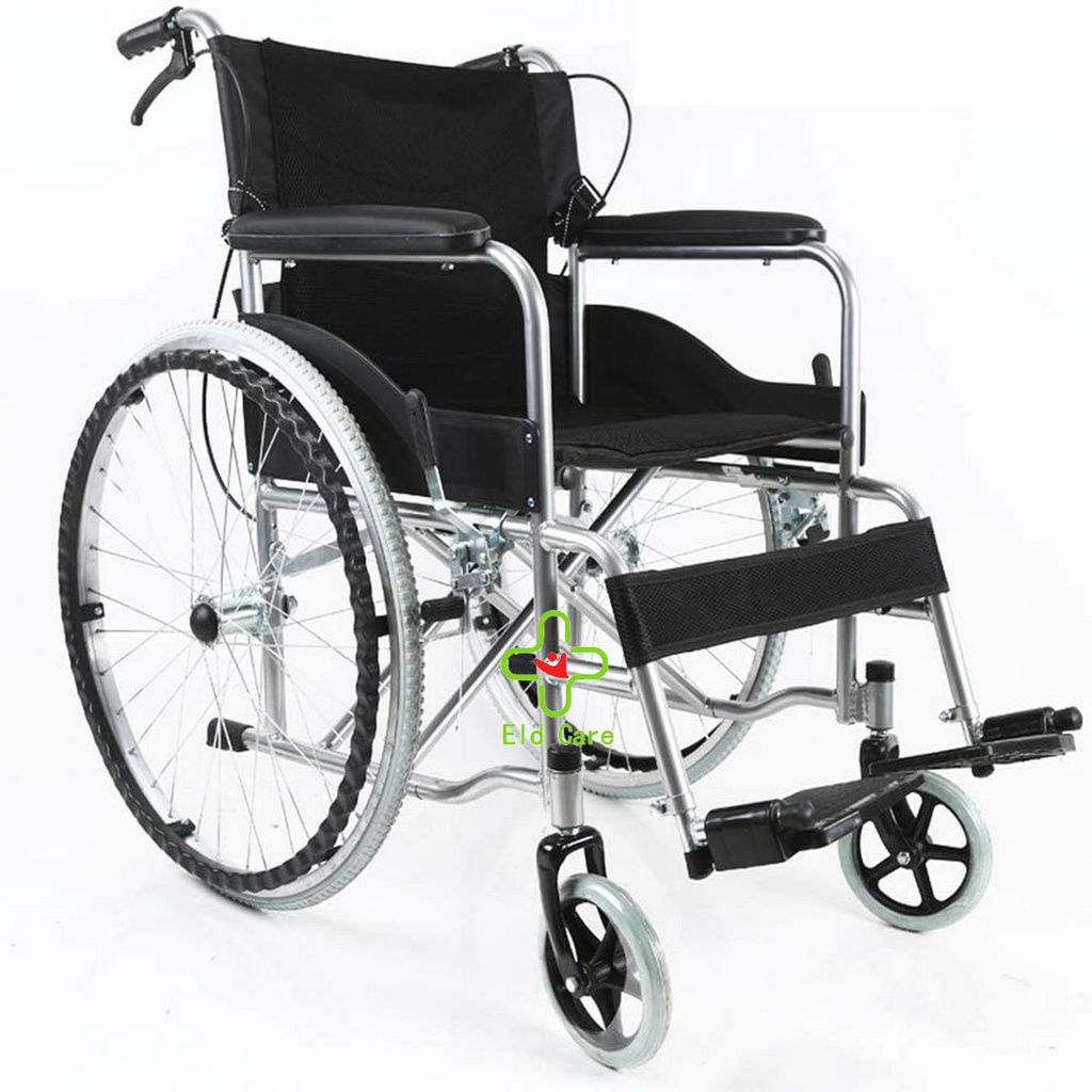【รับประกัน 2 ปี】เก้าอี้รถเข็น 24 นิ้ว วีลแชร์พับได้ Wheelchair รถเข็นผู้ป่วย พกพาสะดวก เหมาะสำหรับผู้สูงอายุ ผู้ป่วย