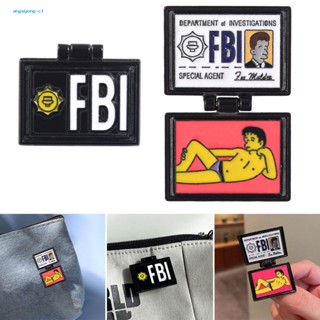 Angeyong Fbi เข็มกลัดเคลือบ แบบพับได้ แฟชั่น สําหรับกระเป๋ายีนส์ กระเป๋าเป้สะพายหลัง และปกเสื้อ