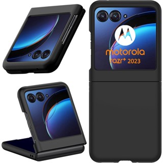 เคส PC กันรอยขีดข่วน บางพิเศษ เป็นมิตรกับผิวหนัง สีส้ม สําหรับ Motorola Razr+ 2023 Razr Plus 2023