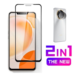 2 in 1 ฟิล์มกระจกนิรภัยกันรอยหน้าจอ แบบเต็มจอ สําหรับ Huawei Nova Y91 Huawei Nova 11i Y71 11 Y61 Y90 9 SE