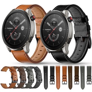 สายนาฬิกาข้อมือหนัง 22 มม. อุปกรณ์เสริม สําหรับ Huami Amazfit GTR 4 3 2 GTR Mini Smart Wriststrap Quick Releas Bracelet Watch