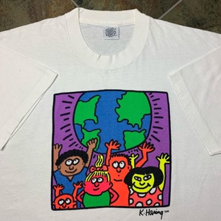 เสื้อยืดแขนสั้น พิมพ์ลายกราฟฟิติ Keith Haring Keith แฟชั่นฤดูร้อน สําหรับผู้ชาย และผู้หญิง