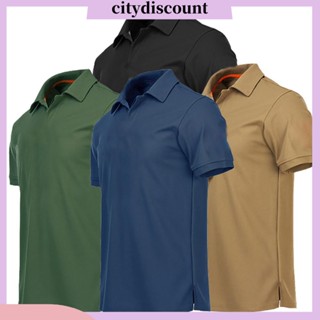 &lt;citydiscount&gt; เสื้อยืดแขนสั้นลําลอง คอปก แต่งกระดุม แฟชั่นฤดูร้อน สําหรับผู้ชาย