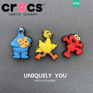 Jibbitz crocs charms หัวเข็มขัดรองเท้า อุปกรณ์เสริมรองเท้า ลายการ์ตูน Sesame Street crocs น่ารัก ดอกไม้ ตกแต่งหัวเข็มขัด