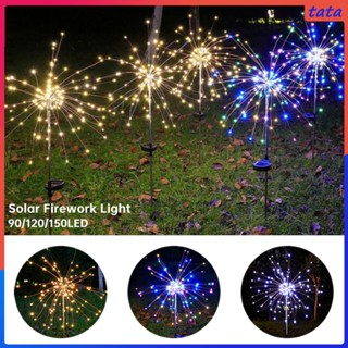 ไฟพลุพลังงานแสงอาทิตย์ 90/120/150 Led Solor Light Outdoor Waterproof Garden Ornament Lamp String Lighting Fairy Lighting ไฟสนามหญ้า / สำหรับทางเดิน (tata.th)