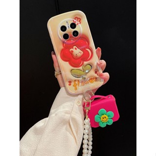 เคสหูฟัง ลายดอกไม้ พร้อมสายคล้องมือ หลากสี สําหรับ Huawei Mate50 Mate40pro Huawei Honor P50 Honor P50Pro