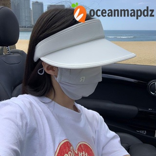 OCEANMAPDZ หมวกปีกกว้าง ป้องกันรังสียูวี แบบพกพา สามารถพับได้ สําหรับผู้หญิง