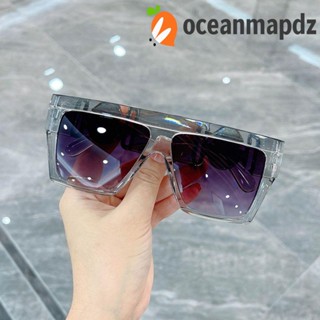 OCEANMAPDZ แว่นตากันแดด ทรงสี่เหลี่ยม ป้องกันรังสี กรอบขนาดใหญ่ แบบเรียบง่าย สไตล์เกาหลี สําหรับผู้หญิง