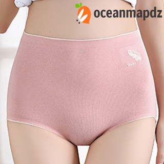 OCEANMAPDZ กางเกงชั้นใน ผ้าฝ้าย เอวสูง ไร้รอยต่อ สีแคนดี้ สําหรับผู้หญิง