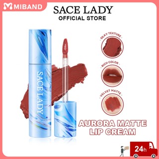 พร้อมสต็อก Sace Lady New Matte Lip Gloss Lip Balm Set 6 สี Waterproof Velvet No Fade High Pigment Long-last Smooth Lip Cream Lip Makeup Femele Students Lip Care