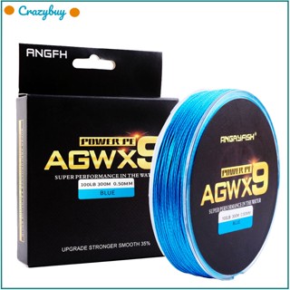 Cr Angryfish Agwx9 สายเบ็ดตกปลา แบบถัก 300 เมตร