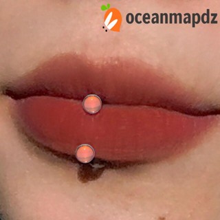 OCEANMAPDZ เครื่องประดับร่างกาย ต่างหูสตั๊ด สเตนเลส รูปตัว U ประดับเพชรเทียม