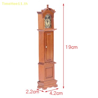 Timehee โมเดลนาฬิกาไม้จิ๋ว 1:12 สําหรับตกแต่งบ้านตุ๊กตา TH