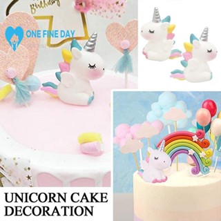ตุ๊กตาหมีน้อย ยูนิคอร์น สีรุ้ง สําหรับตกแต่งเค้ก ธีมปาร์ตี้ K2K5
