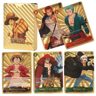 55 ชิ้น ONE PIECE Zoro Card Luffy การ์ดฟอยล์สีทอง การ์ดเกมต่อสู้เด็ก ของเล่นของขวัญวันเกิด