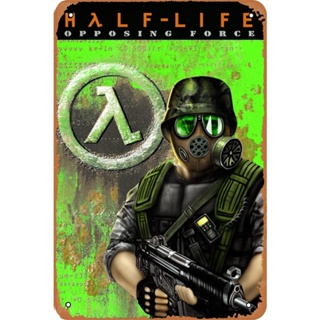 โปสเตอร์เกม Half-Life Opposing Force 1999 ป้ายโลหะดีบุก สไตล์เรโทร ขนาด 8x12 นิ้ว สําหรับตกแต่งผับ บาร์