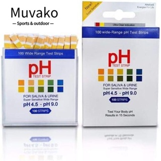 MUVAKO กระดาษทดสอบค่า pH 100ct ความไวแสงสูง 4.5-9.0 pH คุณภาพดี สําหรับทดสอบความเป็นกรดและความเป็นด่าง