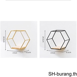 ชั้นวางของเหล็กหกเหลี่ยม สไตล์โมเดิร์น สําหรับติดผนัง 3 ชิ้น