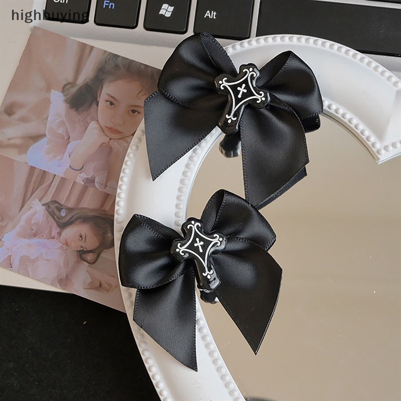 [highbuying] กิ๊บติดผม รูปโบว์ สีดํา สไตล์โกธิค พังก์ โลลิต้า ของขวัญ สําหรับตกแต่งปาร์ตี้ฮาโลวีน Y2k พร้อมส่ง