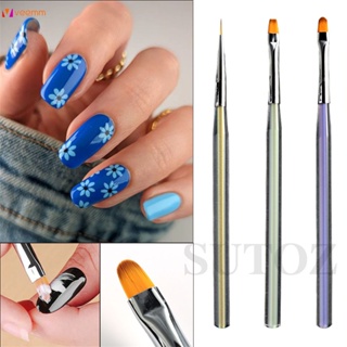 พู่กันสำหรับเพ้นท์เล็บบรรจุ Nail Art Brush Set Tool Gradient Blooming Pull Line Painting Stroke Flower Phototherapy Gradient Blooming Pen veemm