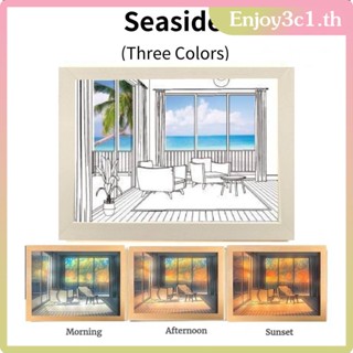 ภาพวาดติดผนัง Usb Powered Wall Art 3 สีความสว่างปรับแสงและเงาภาพผนังโคมไฟตั้งโต๊ะ LIFE09