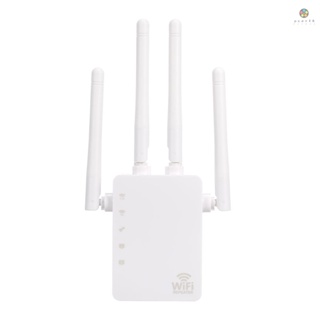 เครื่องขยายสัญญาณอินเตอร์เน็ตไร้สาย WiFi Booster 1200Mbps Dual Band 2.4GHz 5GHz พร้อมเสาอากาศสี่เสา ปลั๊ก US