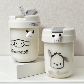 Pochacco แก้วน้ําพลาสติก ขนาดเล็ก แบบพกพา พร้อมหลอดดูด สําหรับนักเรียน คู่รัก