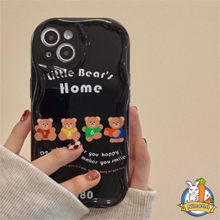 เคสโทรศัพท์ซิลิโคน Tpu นิ่ม กันกระแทก กันรอยเลนส์กล้อง ลายการ์ตูนหมี สไตล์เกาหลี สําหรับ Samsung A14 A04s A04e A03s A03 A13 A12 A22 A32 A24 A54 A34 A23 A52s A52 A51 A33 A53 A02s A50 A30s
