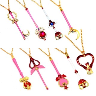 (($ยอดนิยม $) Sailor MOON สินค้าโภคภัณฑ์ อะนิเมะ เพชร สร้อยคอ SAILOR MOON