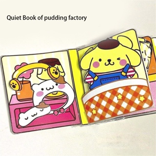 หนังสือเกมสติกเกอร์ ลายการ์ตูนอนิเมะ Sanrio Quiet Book Kawali SpongeBob Cinnamoroll Pochacco Pompompurin แฮนด์เมด Diy