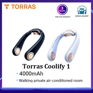 Torras Coolify1 พัดลมเครื่องปรับอากาศ แบบคล้องคอ ไร้ใบพัด ชาร์จแบตเตอรี่ 12 ชั่วโมง แบบพกพา ขนาดเล็ก