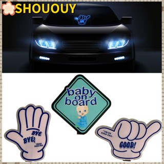 SHOUOUY สติกเกอร์ LED สําหรับตกแต่งรถยนต์ไฟฟ้า
