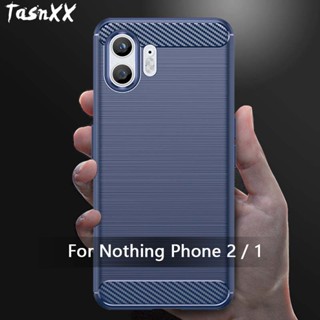 สําหรับ Nothing Phone 2 1 One คาร์บอนไฟเบอร์ นิ่ม TPU เคสแบบเต็ม กระจายความร้อน เคลือบด้าน ด้านหลัง ถุงลมนิรภัย กันชน เคสป้องกัน Funda