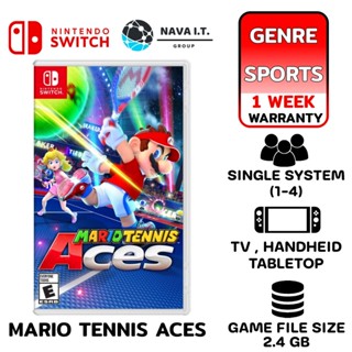 COINSคืน15%⚡FB9JMZV6⚡ NINTENDO MARIO TENNIS ACES SWITC แผ่นเกมส์ JOY-CON ของแท้จากศูนย์