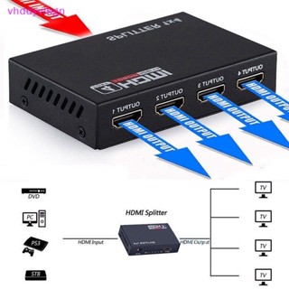 Vhdd เครื่องขยายเสียง 1X4 Full HD HDMI Splitter 4 พอร์ต Hub Repeater V1.4 3D 1080p 1 In 4 out TH