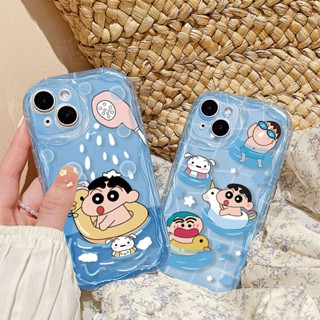 เคสโทรศัพท์มือถือ TPU ปิดด้านหลัง ลายการ์ตูนชินจังน่ารัก สีพื้น สําหรับ iPhone 6 Plus 6S Plus 7 Plus 8 Plus XS Max XR X XS