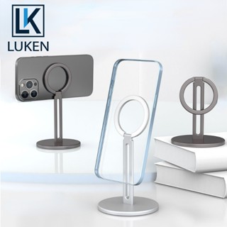 Luken ขาตั้งโทรศัพท์มือถือ แบบแม่เหล็ก โลหะผสมสังกะสี 360 องศา สําหรับ iPh1234