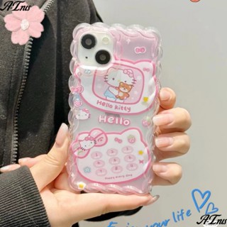 ✅เคสโทรศัพท์มือถือนิ่ม แบบใส ลายแมว kt สีชมพู สําหรับ iPhone Apple 14 13promax 12 11 7 8p xs rs FDD4