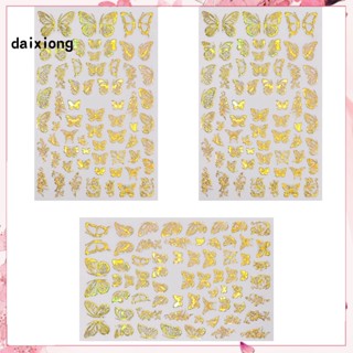 &lt;COD&gt; สติกเกอร์ตกแต่งเล็บ ลายผีเสื้อ กันน้ํา DIY 3 ชิ้น