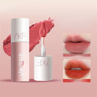 Akf ลิปสติก ลิปกลอส เนื้อแมตต์ กํามะหยี่ สีขาว สําหรับผู้หญิง เหมาะกับฤดูร้อน