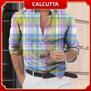 [calcutta] เสื้อเชิ้ตแขนยาว คอปก ทรงหลวม พิมพ์ลายดิจิทัล 3D สไตล์ฮาวาย แฟชั่นฤดูใบไม้ผลิ และฤดูใบไม้ร่วง สําหรับผู้ชาย