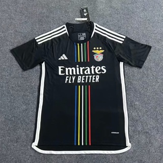 เสื้อกีฬาแขนสั้น ลายทีมชาติฟุตบอล Benfica Away 23-24 ไซซ์ S - XXL ชุดเหย้า สําหรับผู้ชาย