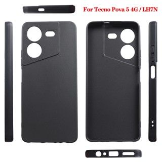 Tecno POVA 5 4G / LH7N เคส สีดํา นิ่ม TPU ซิลิโคน ป้องกันเต็มรูปแบบ